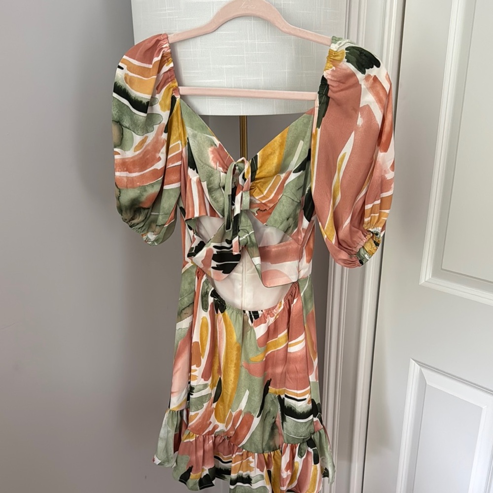 Shein Floral Puff Sleeve Dress